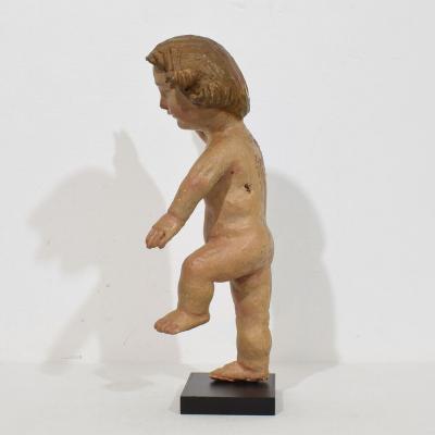 Spanish 17th 18th Century Hand Carved Wooden Baroque Angel