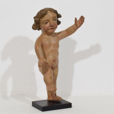 Spanish 17th 18th Century Hand Carved Wooden Baroque Angel