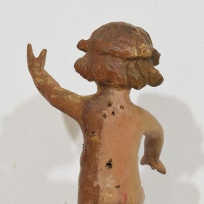 Spanish 17th 18th Century Hand Carved Wooden Baroque Angel