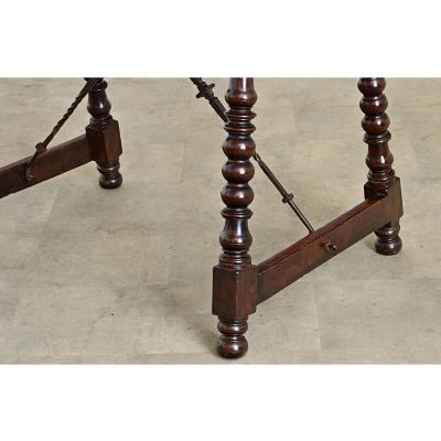 Spanish 18th Century Chestnut Forged Iron Table