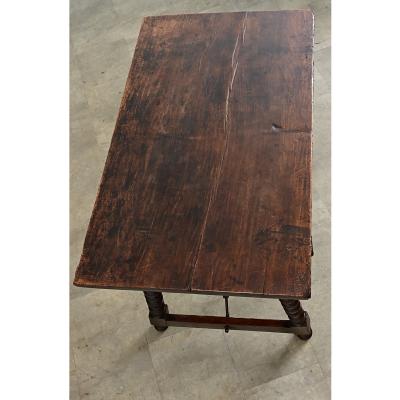 Spanish 18th Century Chestnut Forged Iron Table