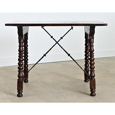 Spanish 18th Century Chestnut Forged Iron Table