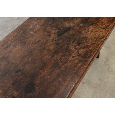 Spanish 18th Century Single Plank Top Walnut Iron Table