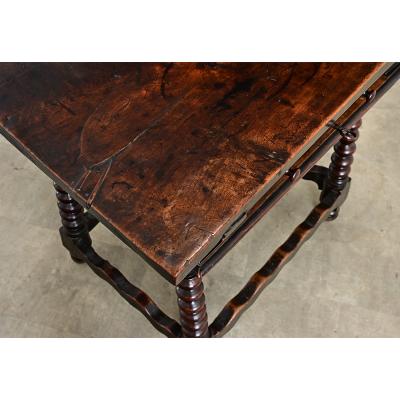 Spanish 18th Century Solid Carved Chestnut Table