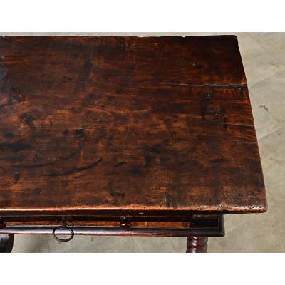 Spanish 18th Century Solid Carved Chestnut Table