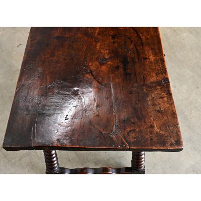 Spanish 18th Century Solid Carved Chestnut Table