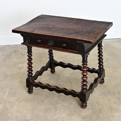 Spanish 18th Century Solid Carved Chestnut Table
