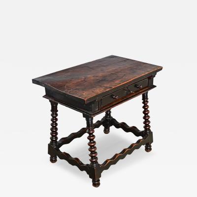 Spanish 18th Century Solid Carved Chestnut Table