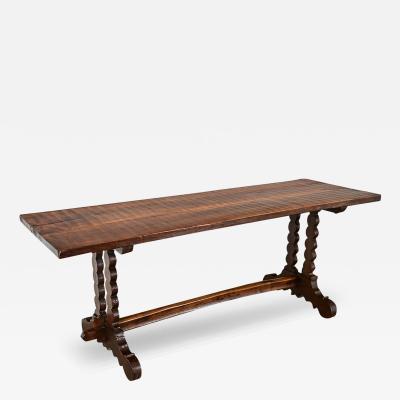 Spanish 18th Century Solid Walnut Dining Table