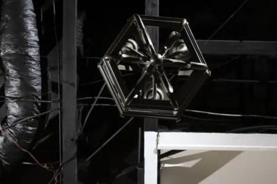 Spanish 1910s Bronze and Glass Hexagonal Lantern with Three Lights and Volutes