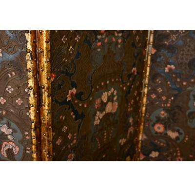 Spanish 19th Century Leather Folding Screen