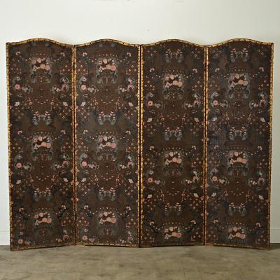 Spanish 19th Century Leather Folding Screen