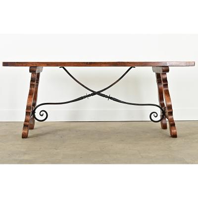 Spanish 19th Century Solid Oak Dining Table