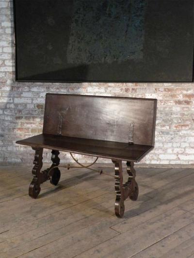Spanish Baroque 17th century walnut Flip Bench or Low Table