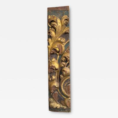 Spanish Baroque Carved and Gilt Architectural Element circa 1790