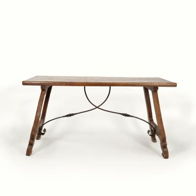 Spanish Baroque Style Chestnut Trestle Table Circa 1850