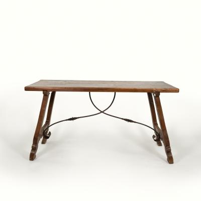 Spanish Baroque Style Chestnut Trestle Table Circa 1850
