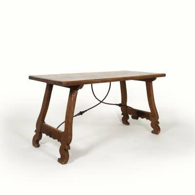 Spanish Baroque Style Chestnut Trestle Table Circa 1850