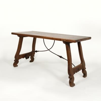 Spanish Baroque Style Chestnut Trestle Table Circa 1850