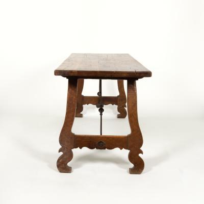 Spanish Baroque Style Chestnut Trestle Table Circa 1850