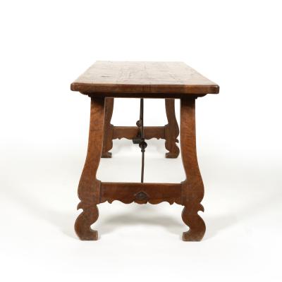 Spanish Baroque Style Chestnut Trestle Table Circa 1850