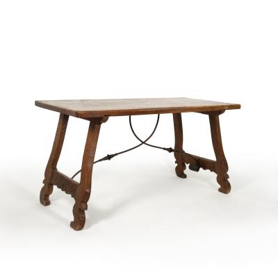 Spanish Baroque Style Chestnut Trestle Table Circa 1850