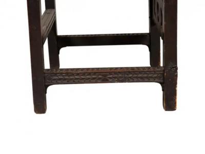 Spanish Baroque Style Walnut And Leather Armchair