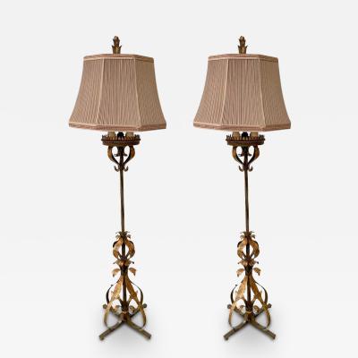 Spanish Baroque Style Wrought Iron Floor Lamp by Fine Art Lighting a Pair