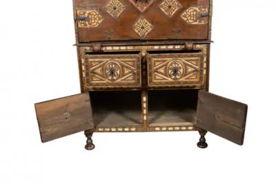 Spanish Baroque Walnut And Giltwood Vargueno