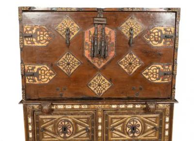 Spanish Baroque Walnut And Giltwood Vargueno