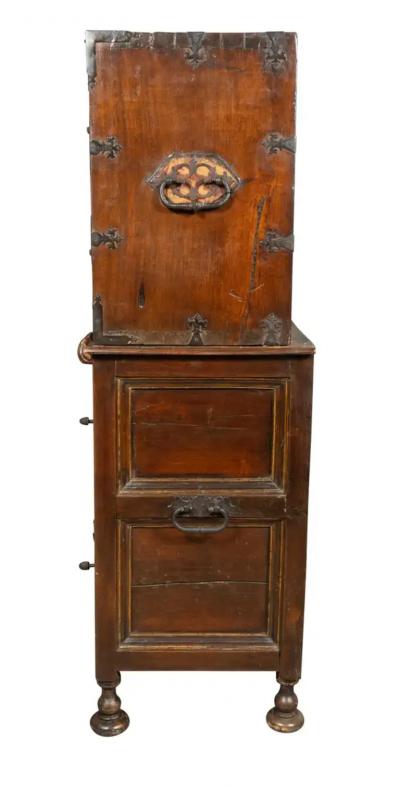 Spanish Baroque Walnut And Giltwood Vargueno