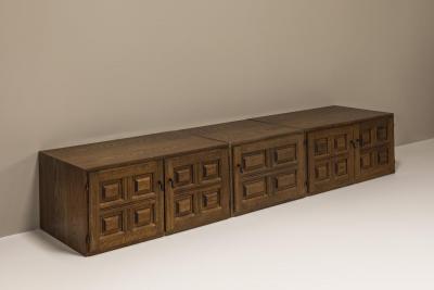 Spanish Brutalist Lowboard in Oak 1970s