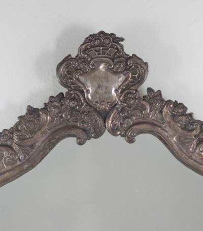 Spanish Colonial Silvered Metal Mirror Peru 19th century or earlier