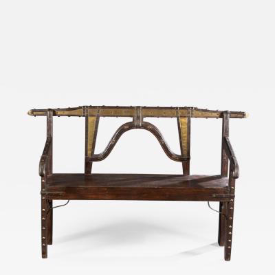 Spanish Colonial Wood and Metal Bench