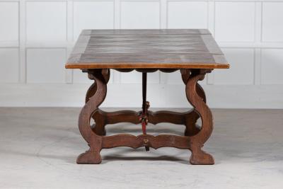 Spanish Extending Oak Iron Dining Table