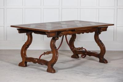 Spanish Extending Oak Iron Dining Table