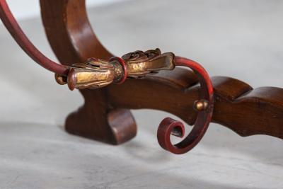 Spanish Extending Oak Iron Dining Table