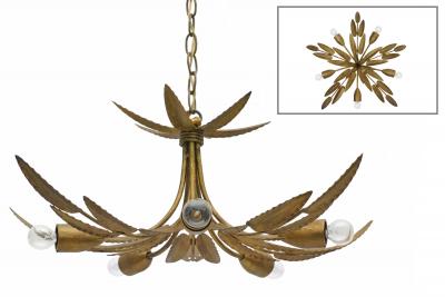 Spanish Gilt Iron Foliate Chandelier