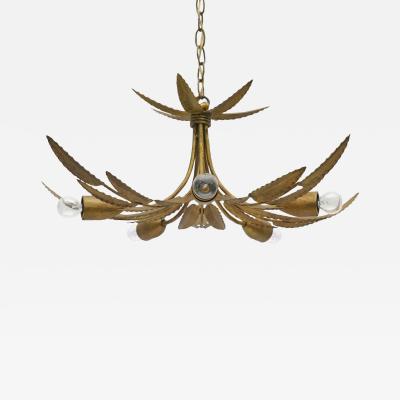 Spanish Gilt Iron Foliate Chandelier