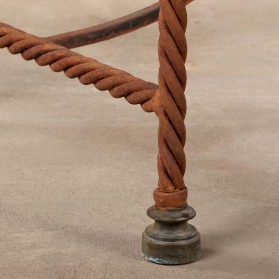 Spanish Iron and Tile Top Table Late 19th C 