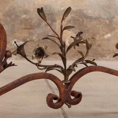 Spanish Iron and Tile Top Table Late 19th C 