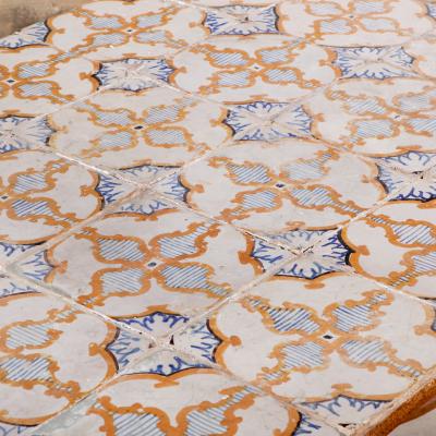 Spanish Iron and Tile Top Table Late 19th C 