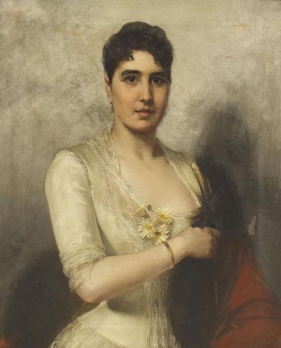 Spanish Lady in White Portrait