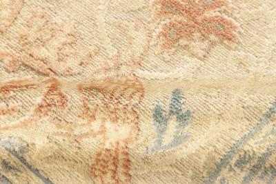 Spanish Mid 20th Century Beige Turquoise and Dusty Pink Hand Knotted Rug