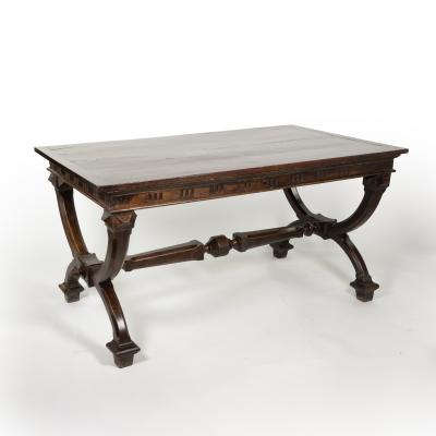 Spanish Neoclassical Style Walnut Library Table Circa 1890