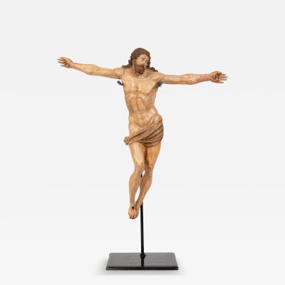 Spanish Polychromed Carved Corpus Christi Statue Sculpture 18th 19th century