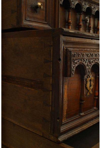 Spanish Renaissance Style Walnut Wrought Iron Vargueno