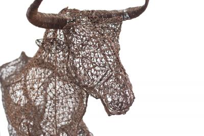 Spanish Style Life Size Wire Bull