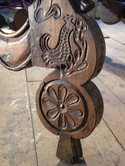 Spanish baroque 17th Century carved Walnut trestle table
