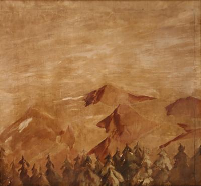 Spanish painting landscape with mountains